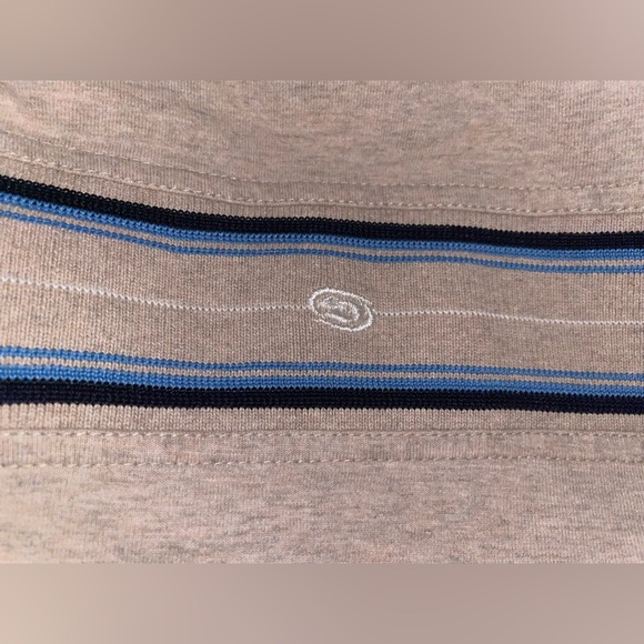 Vintage Gotcha Size XL Men’s Beige Space Dye Blue Striped Textured Shirt - Picture 5 of 8